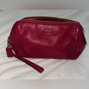 Coach Women's Red Leather Wristlet